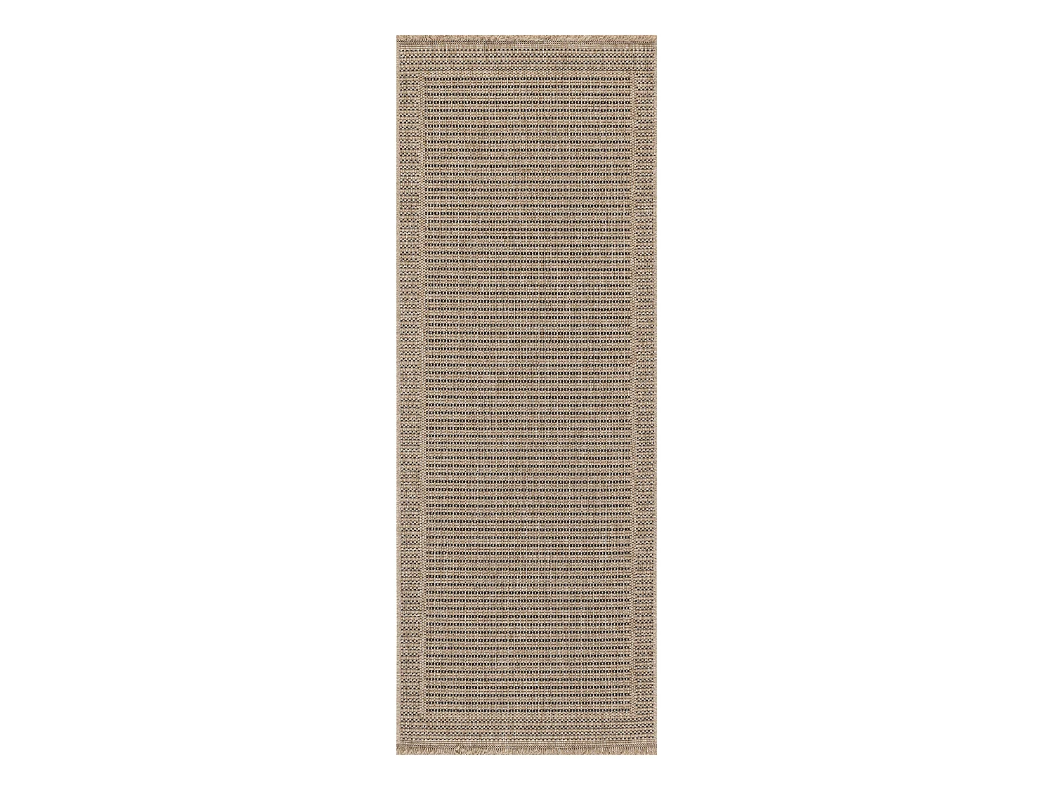 Tapis d'Extérieur/Intérieur Aspect Jute - Beige/Noir - 80x220cm - MINDY