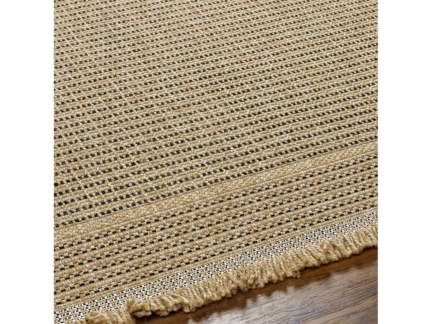 Tapis d'Extérieur/Intérieur Aspect Jute - Beige/Noir - 80x220cm - MINDY