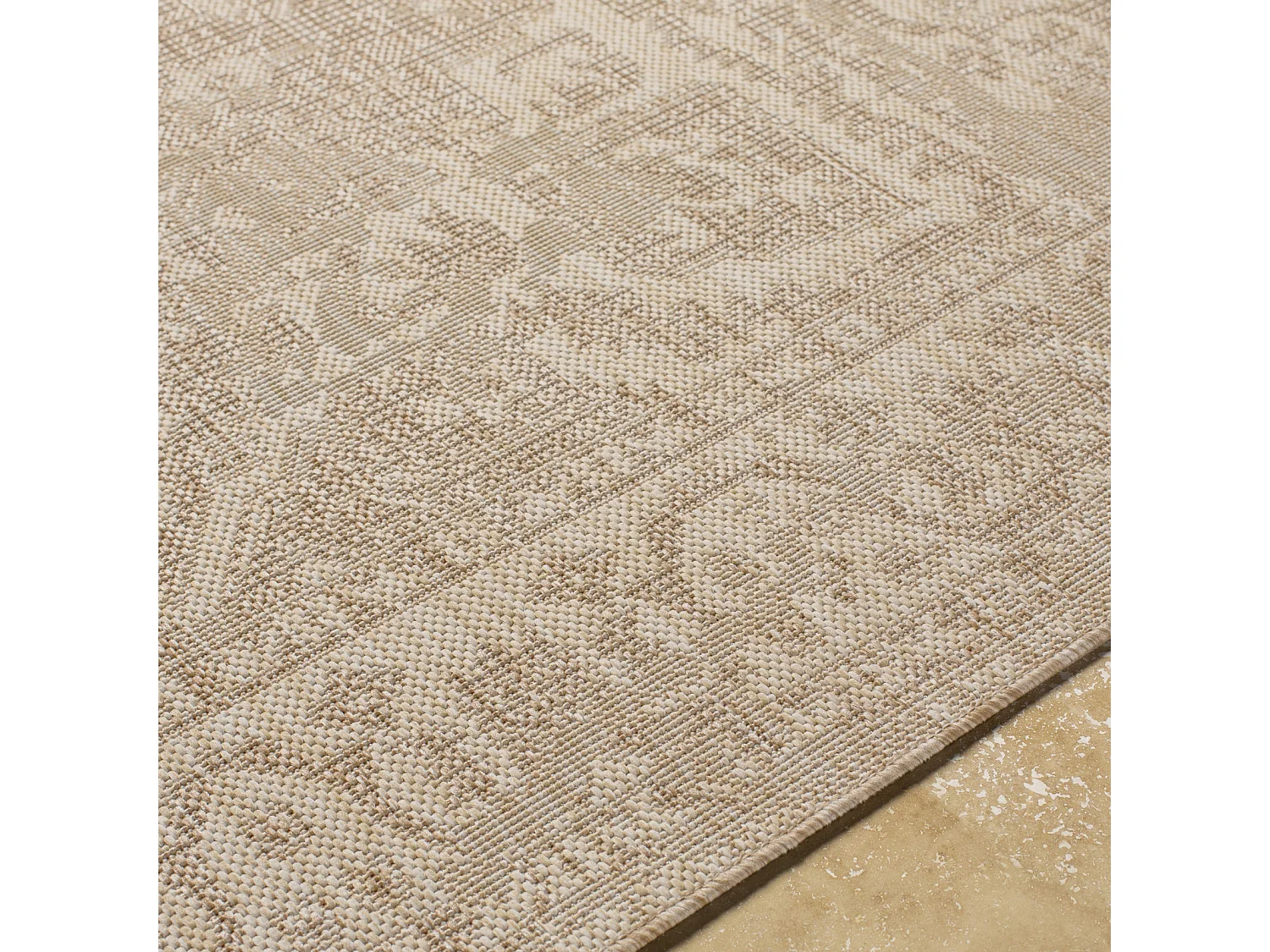 Buitenkleed - Balkon, Terras, Keuken Jute-Look Tapijt - Beige/Ivoor - 160x213cm - GENA