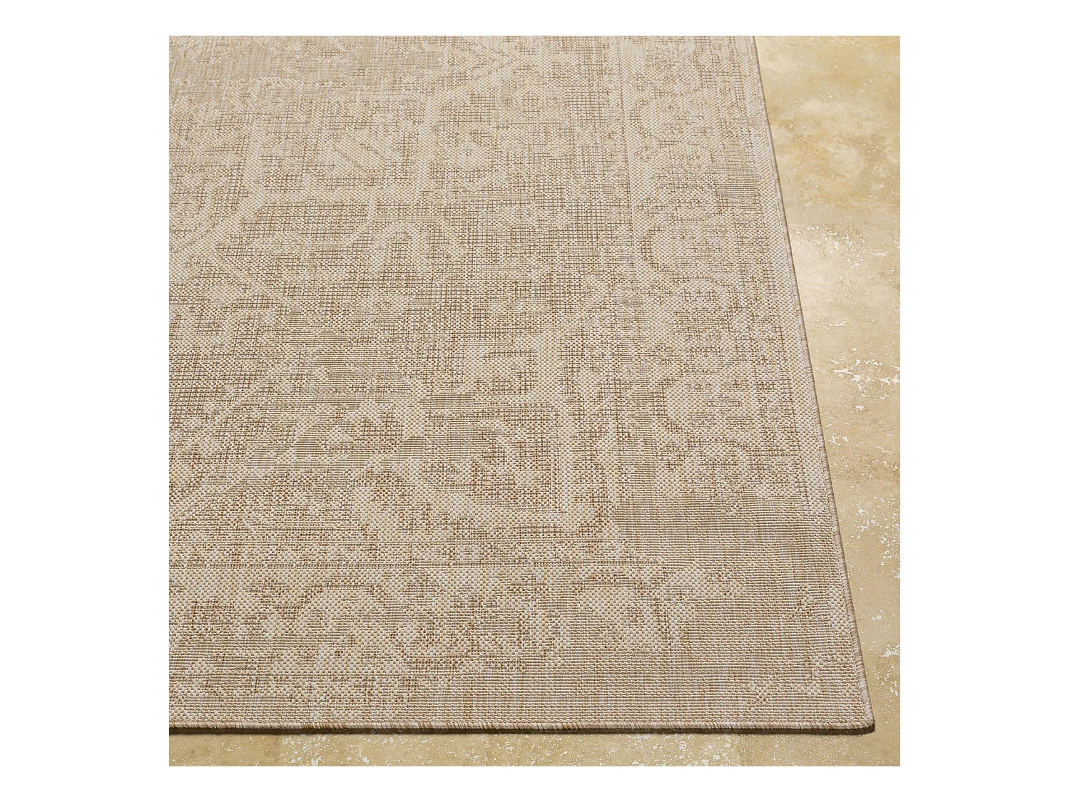 Buitenkleed - Balkon, Terras, Keuken Jute-Look Tapijt - Beige/Ivoor - 160x213cm - GENA