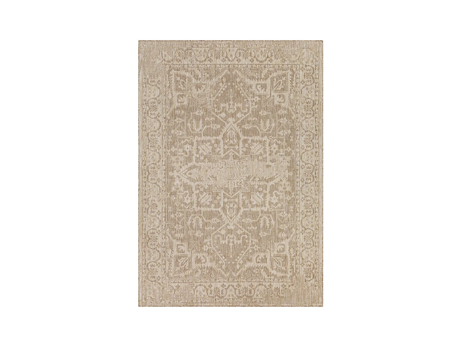 Tapis d'Extérieur/Intérieur Aspect Jute - Beige/Ivoire - 160x213cm - GENA