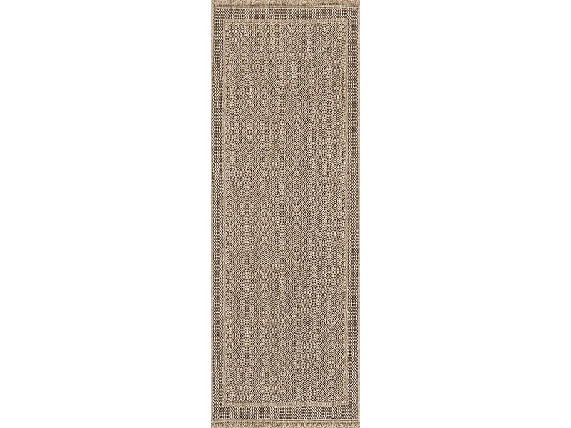 Tappeto Esterno/Interno Aspetto di Juta - Beige/Nero - 80x220cm - PENNY
