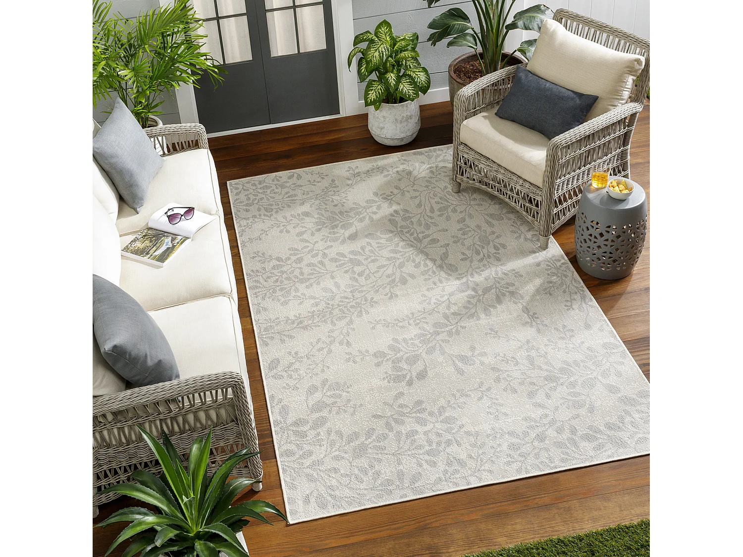 Buitenkleed - Balkon, Terras, Keuken Tapijt - Ivoor/Grijs - 160x213cm - MOLLY