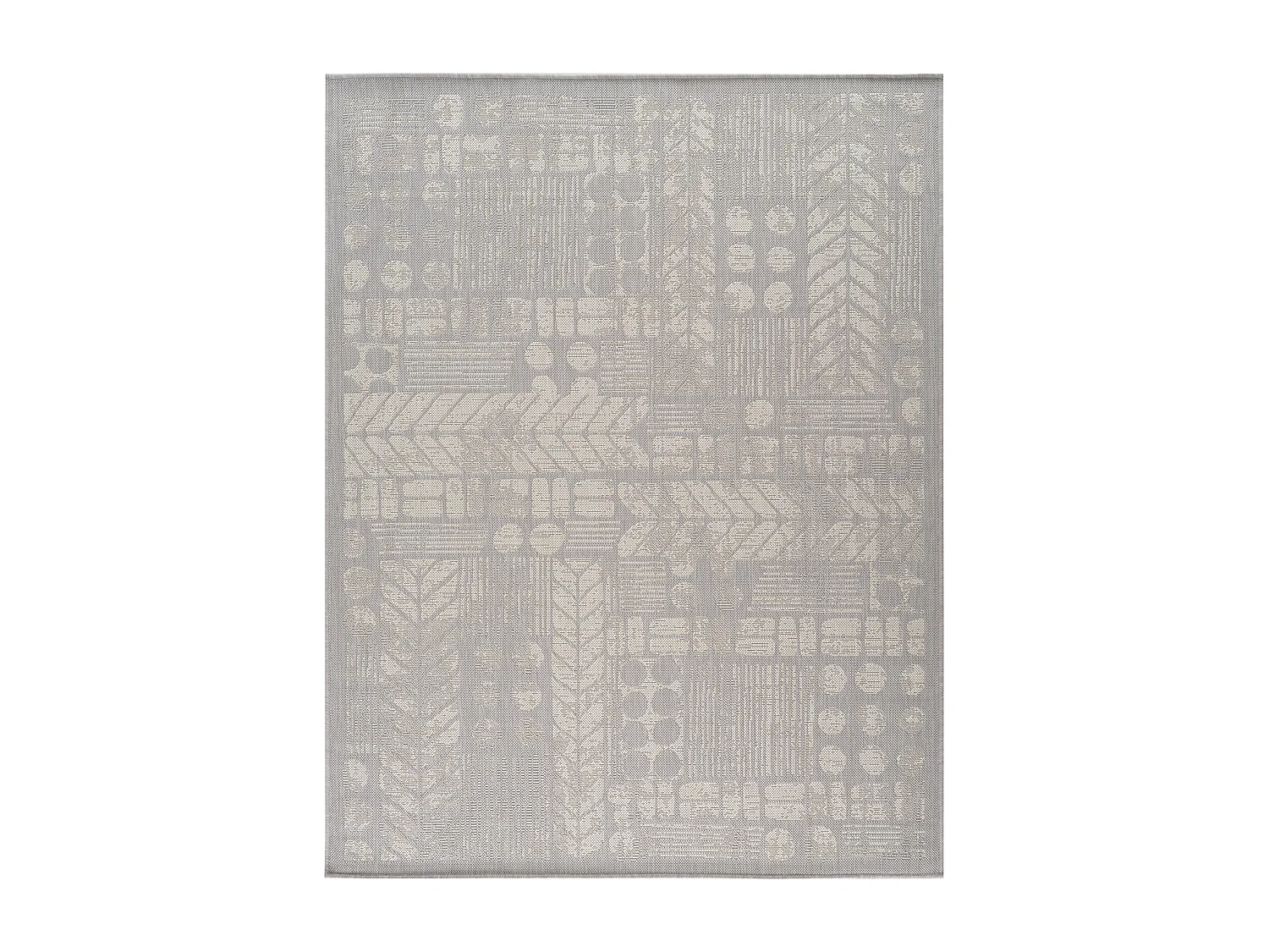 Buitenkleed - Balkon, Terras, Keuken Tapijt - Grijs/Ivoor - 120x170cm - SALLY