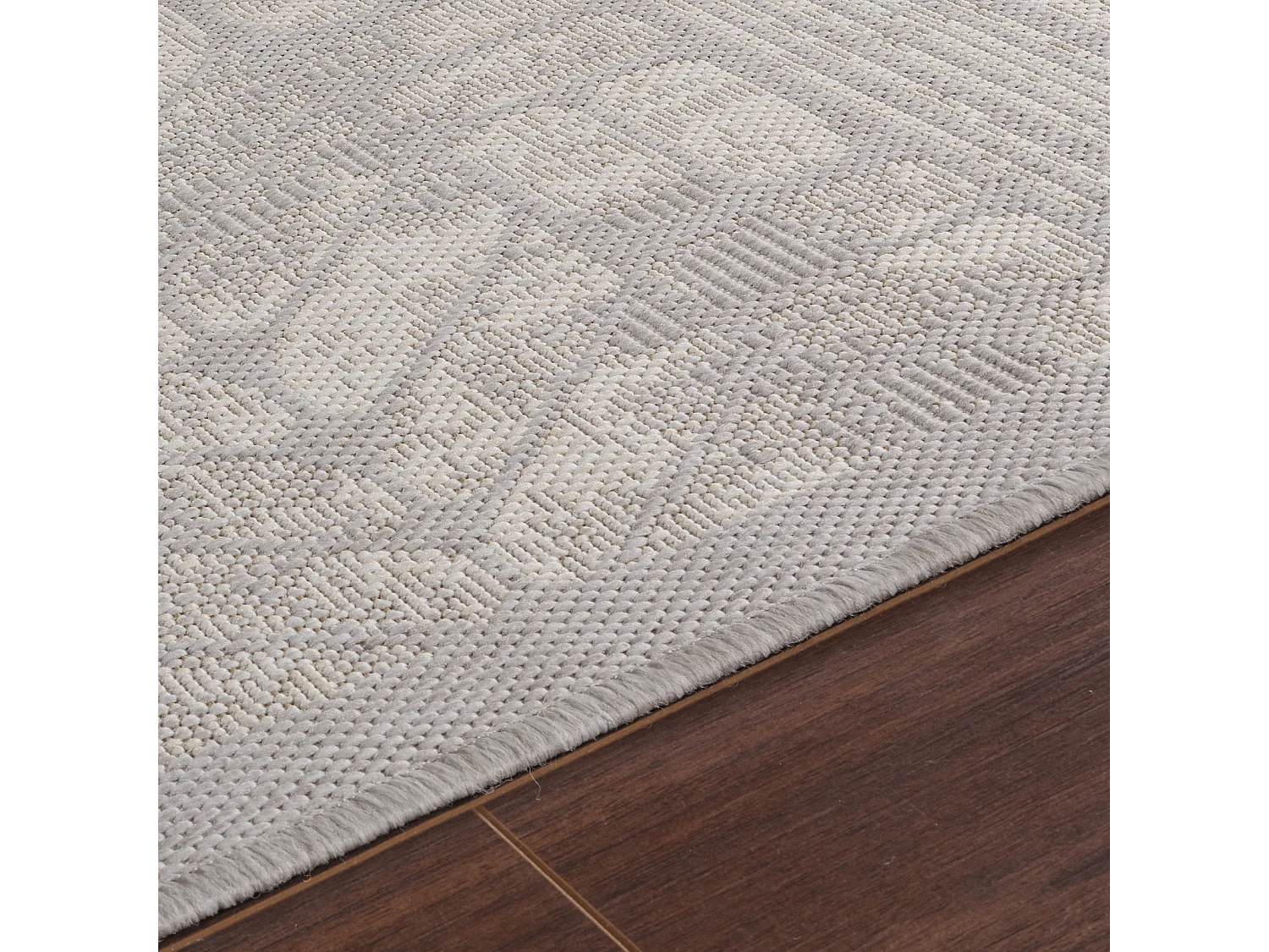 Buitenkleed - Balkon, Terras, Keuken Tapijt - Grijs/Ivoor - 120x170cm - SALLY