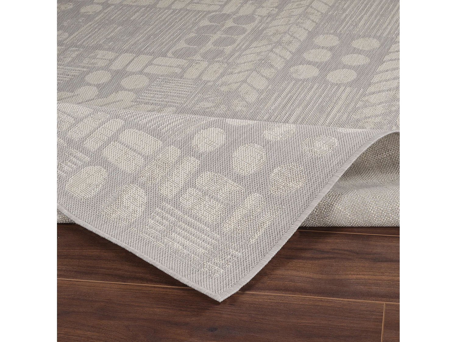 Buitenkleed - Balkon, Terras, Keuken Tapijt - Grijs/Ivoor - 120x170cm - SALLY