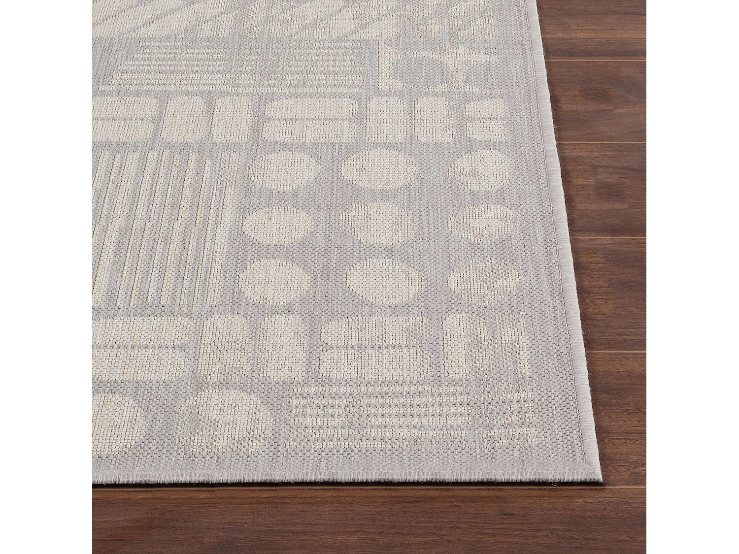 Buitenkleed - Balkon, Terras, Keuken Tapijt - Grijs/Ivoor - 120x170cm - SALLY