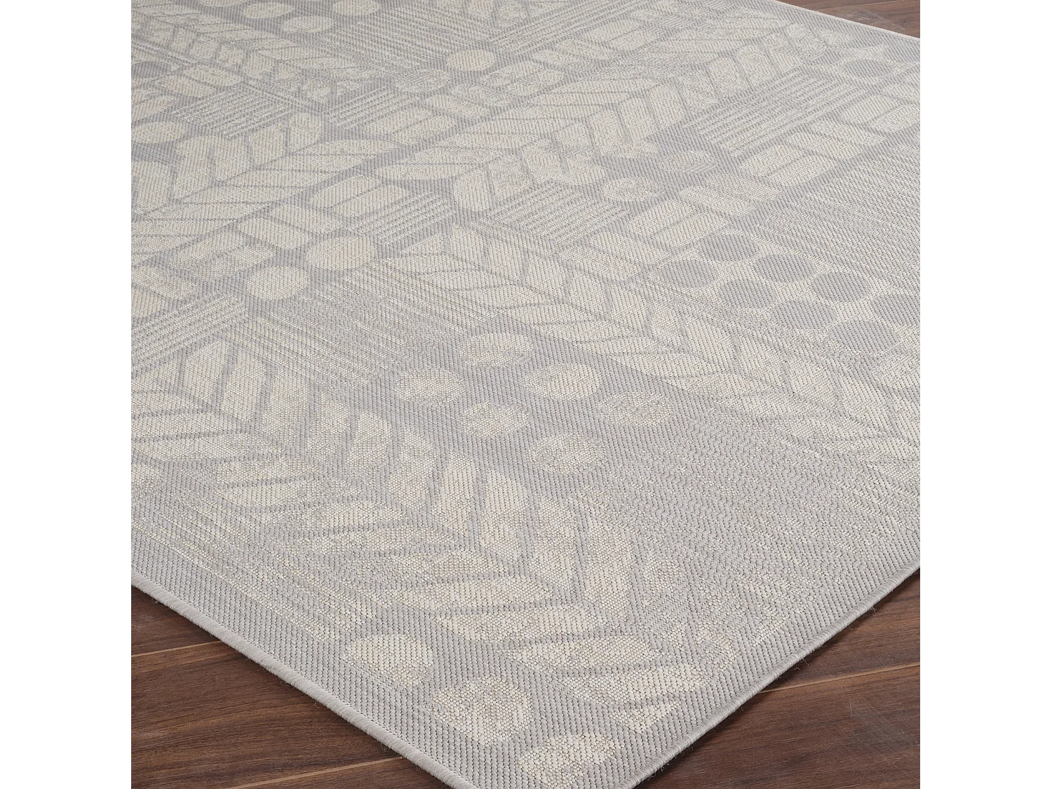 Buitenkleed - Balkon, Terras, Keuken Tapijt - Grijs/Ivoor - 120x170cm - SALLY