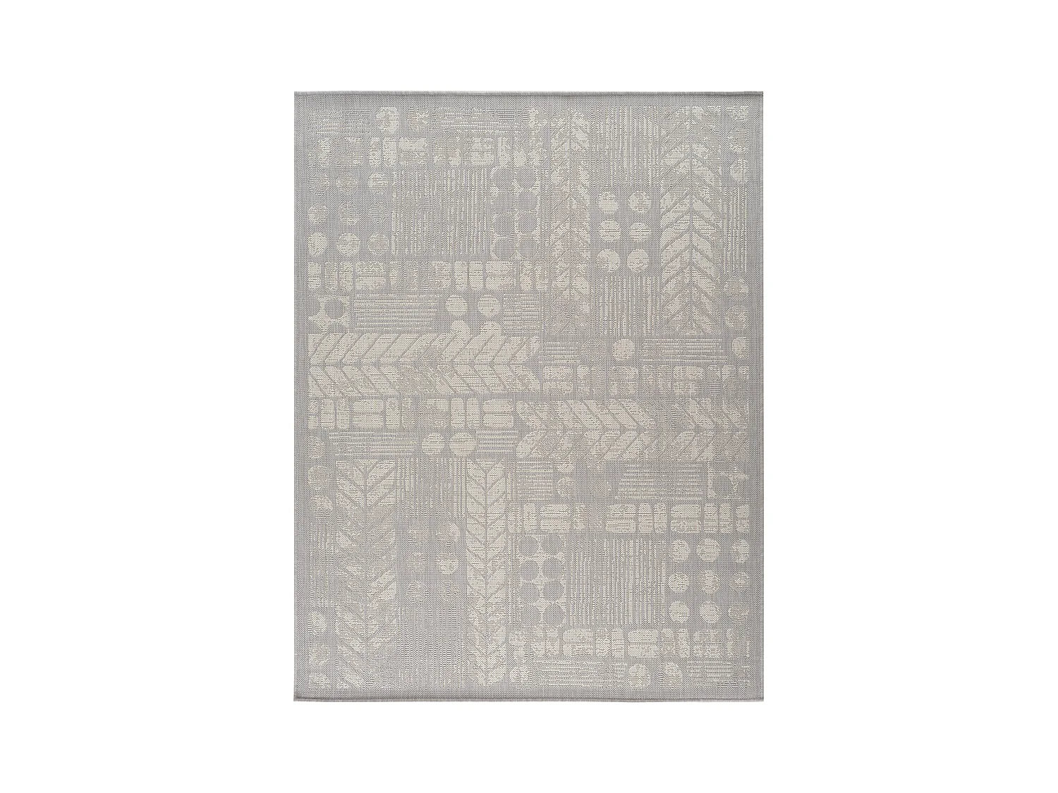 Tapis d'Extérieur/Intérieur - Gris/Ivoire - 120x170cm - SALLY