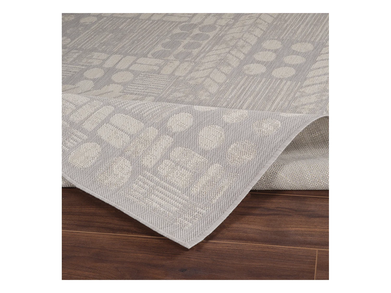 Tapis d'Extérieur/Intérieur - Gris/Ivoire - 120x170cm - SALLY