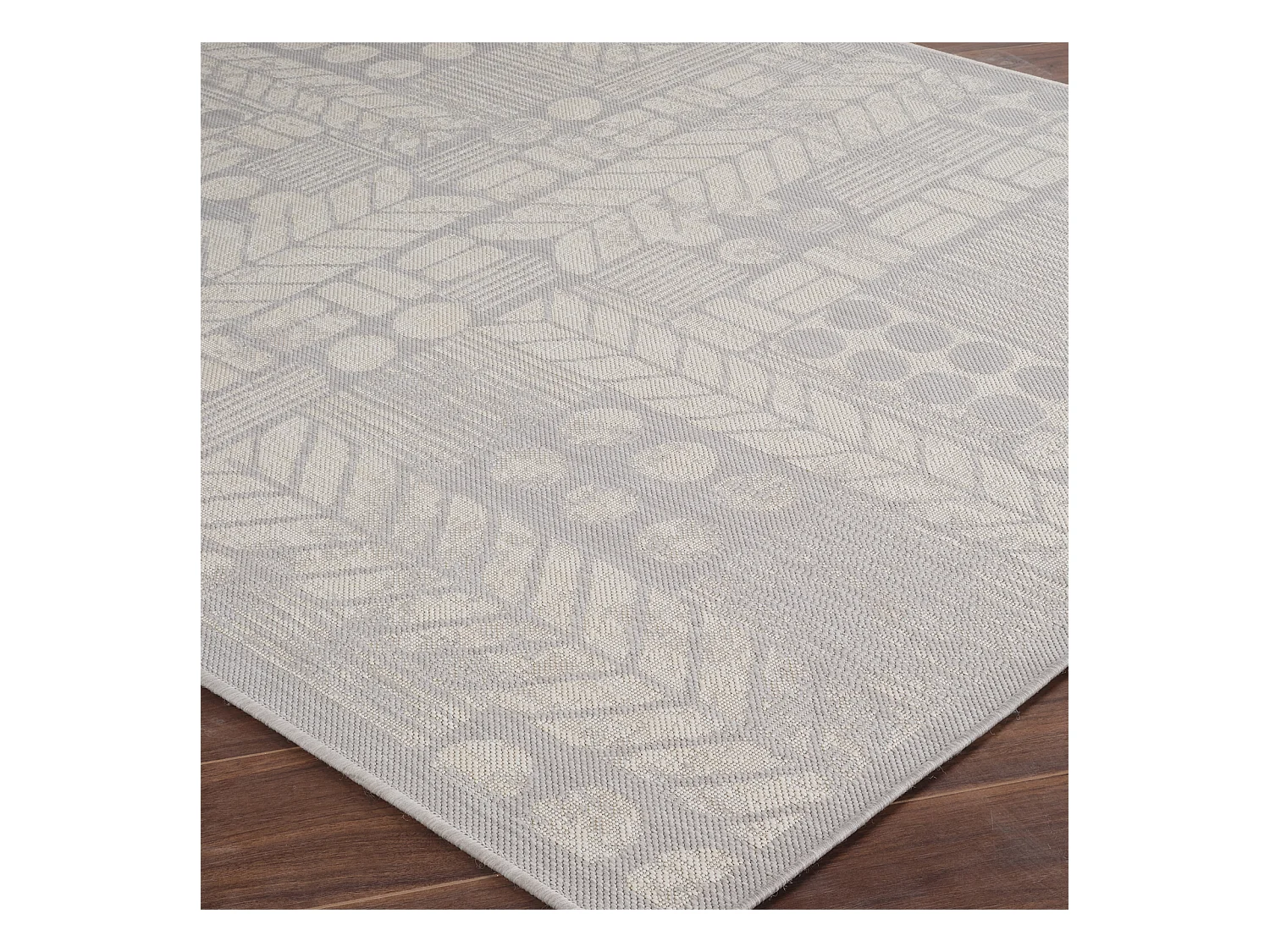 Tapis d'Extérieur/Intérieur - Gris/Ivoire - 120x170cm - SALLY