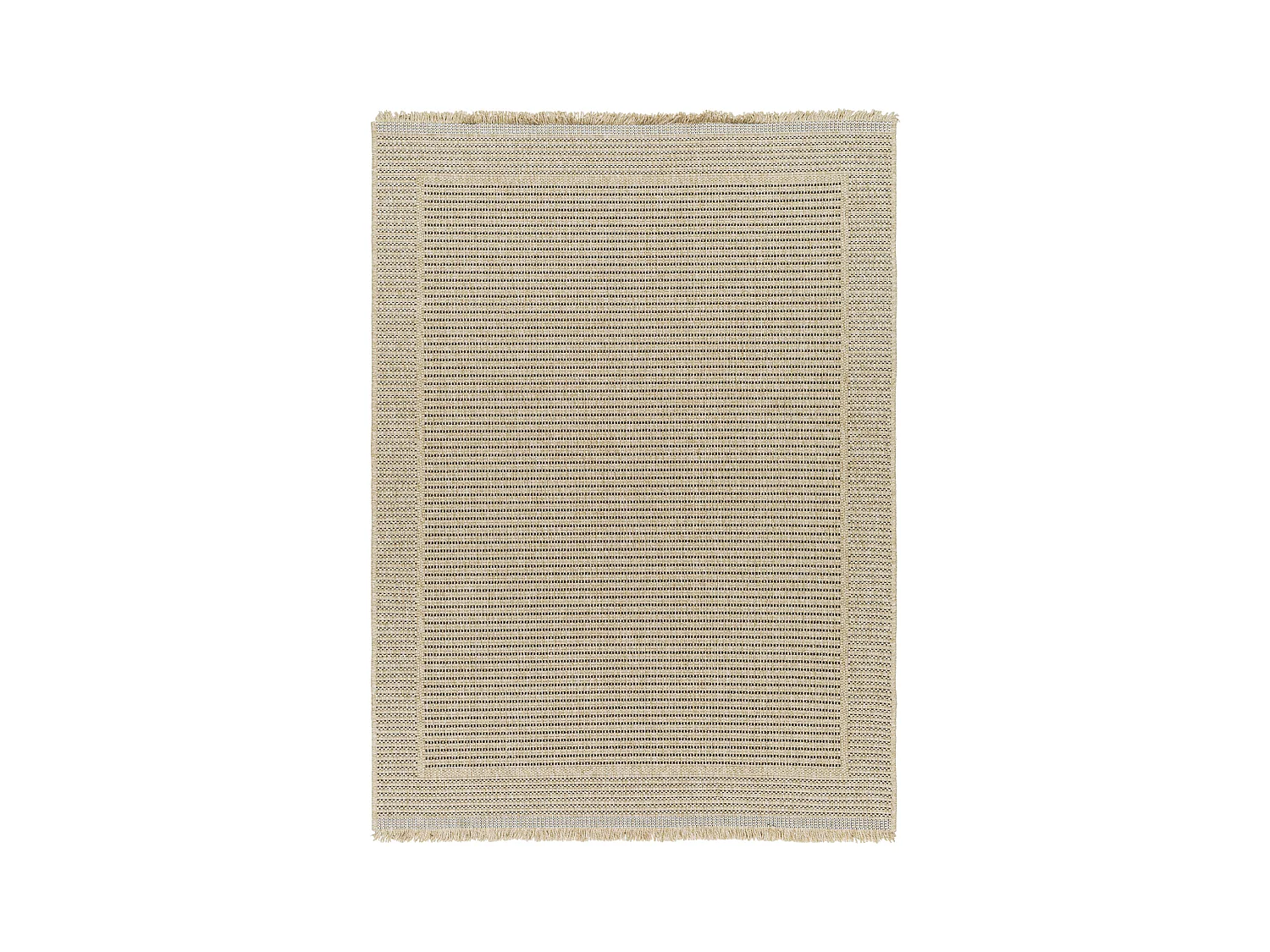 Buitenkleed - Tapijt in Jute-Look voor Balkon, Terras, Keuken MINDY - Beige/Zwart - 120x170cm - MINDY