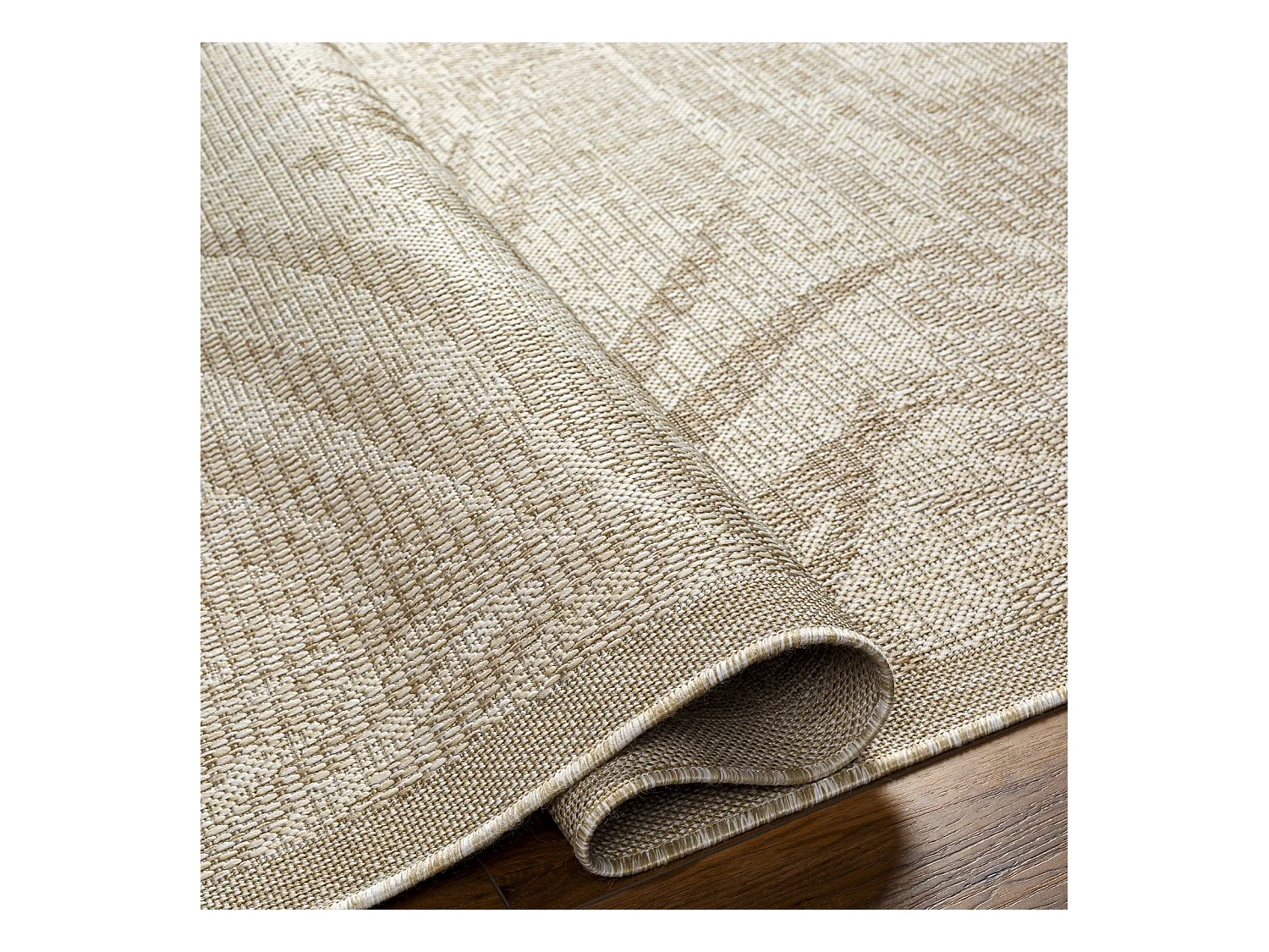 Buitenkleed - Balkon, Terras, Keuken Jute-Look Tapijt - Beige/Ivoor - 160x213cm - VANESSA