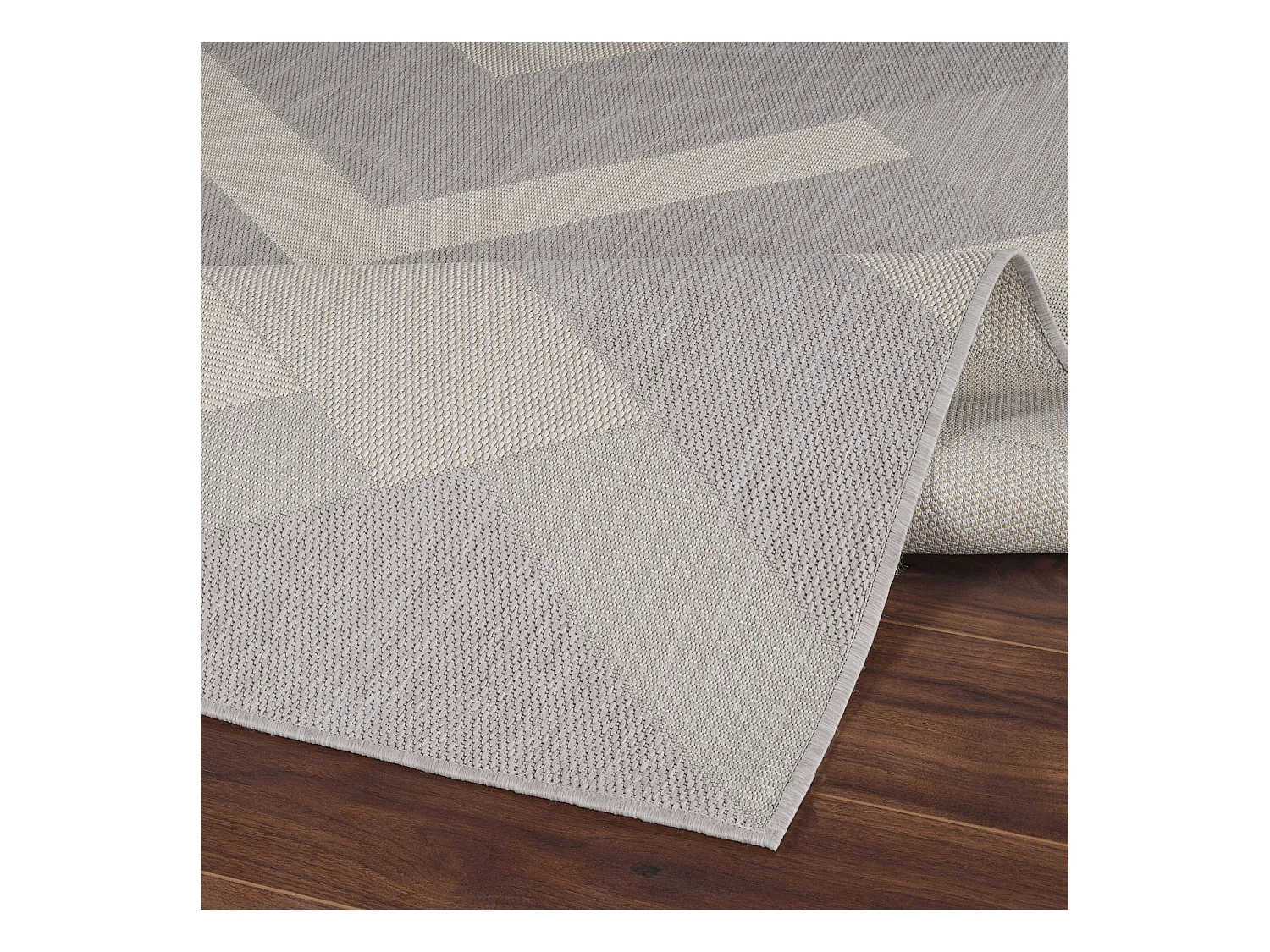 Tapis d'Extérieur/Intérieur - Gris/Ivoire - 80x150cm - ABBY