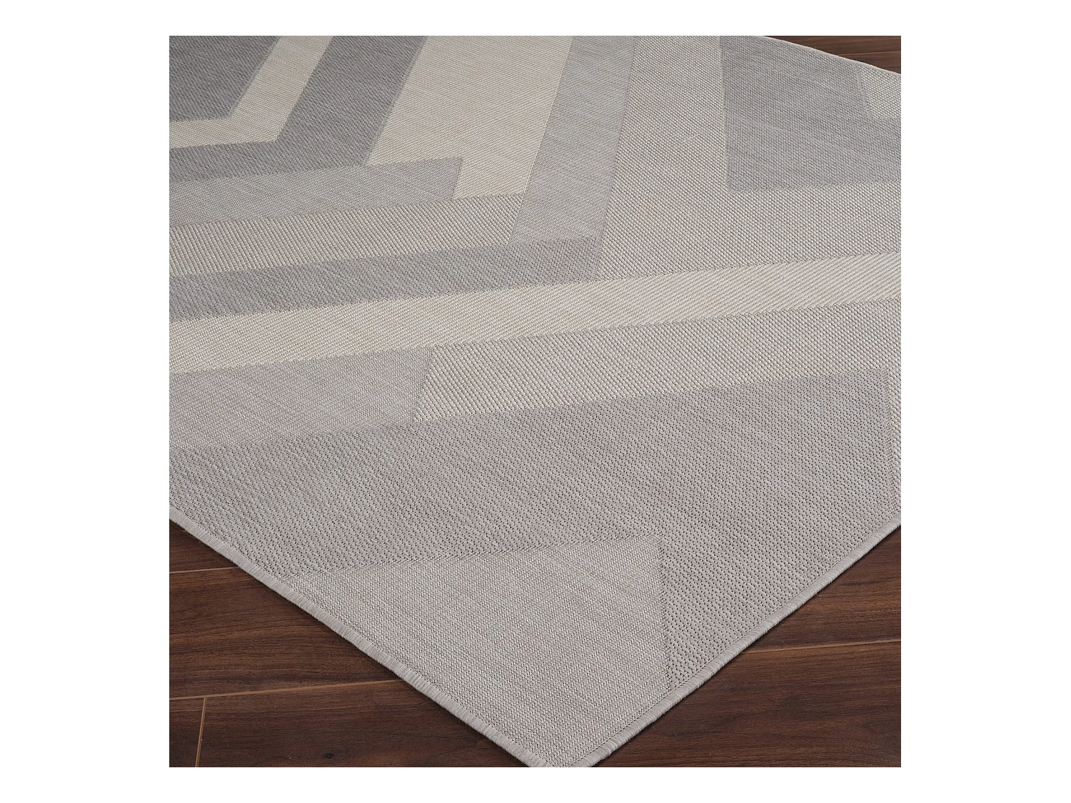 Tapis d'Extérieur/Intérieur - Gris/Ivoire - 80x150cm - ABBY