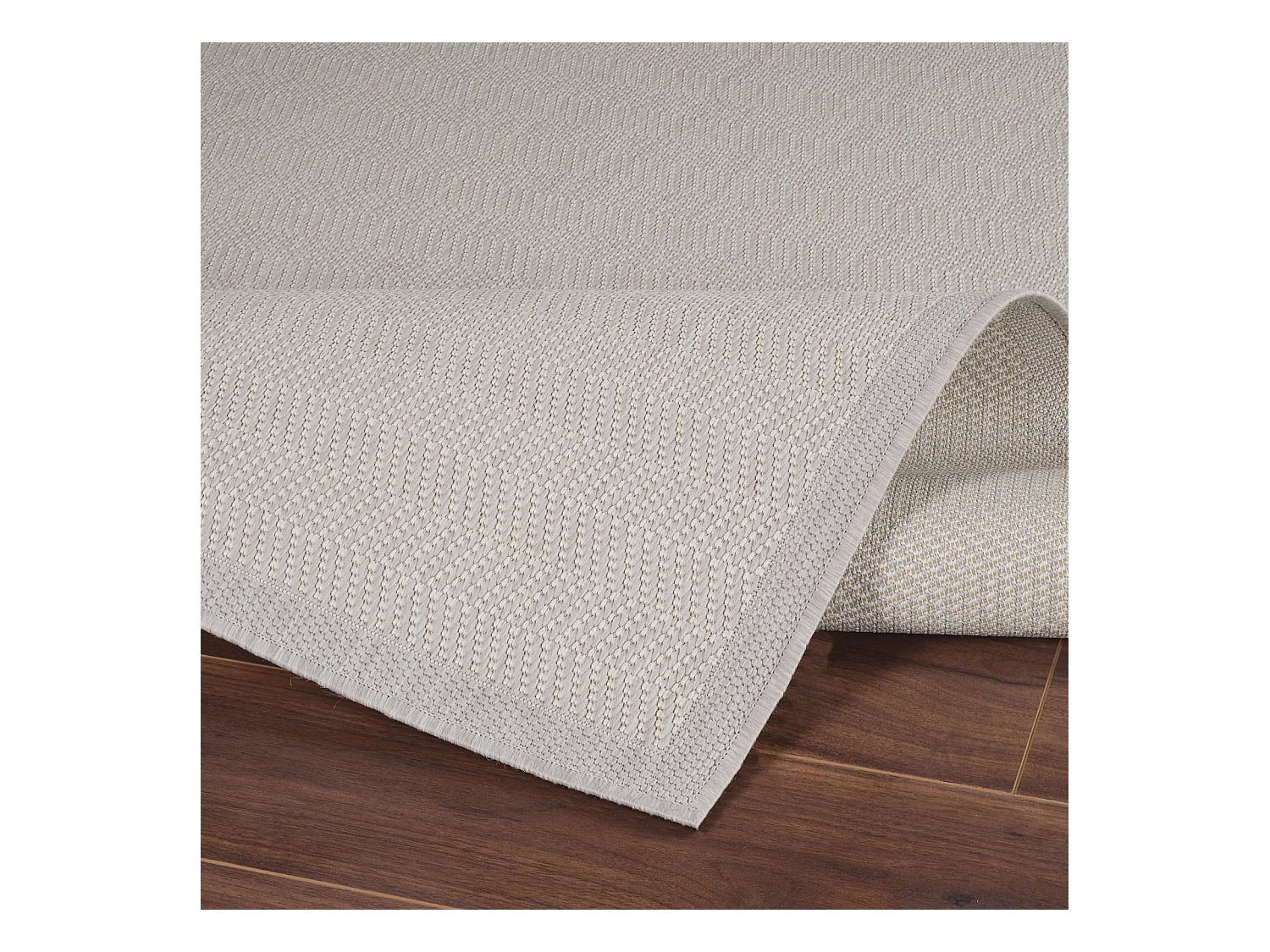 Buitenkleed - Balkon, Terras, Keuken Tapijt - Grijs/Ivoor - 160x213cm - TONIE