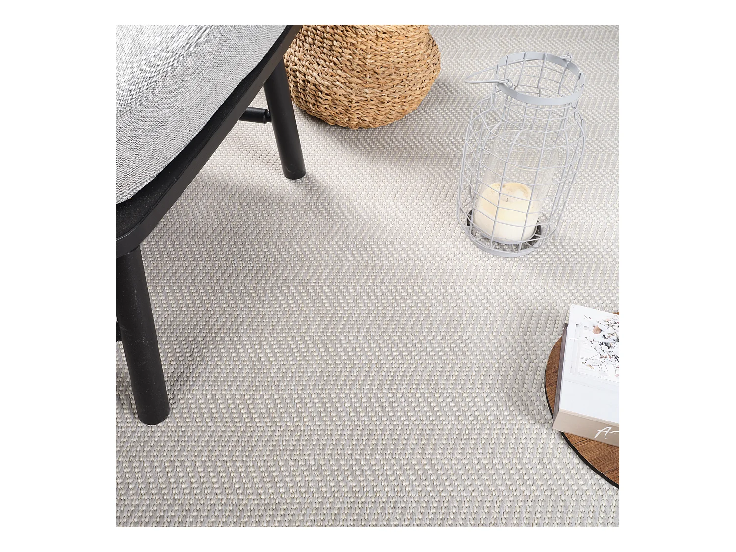 Buitenkleed - Balkon, Terras, Keuken Tapijt - Grijs/Ivoor - 160x213cm - TONIE