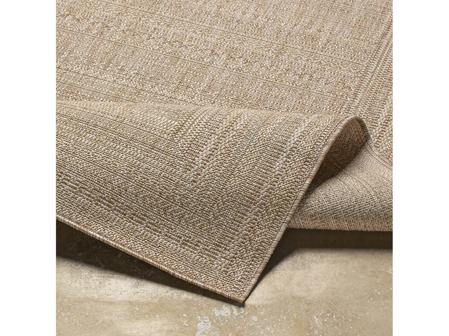Tapis d'Extérieur/Intérieur Aspect Jute - Beige/Ivoire - 200x275cm - SIERRA