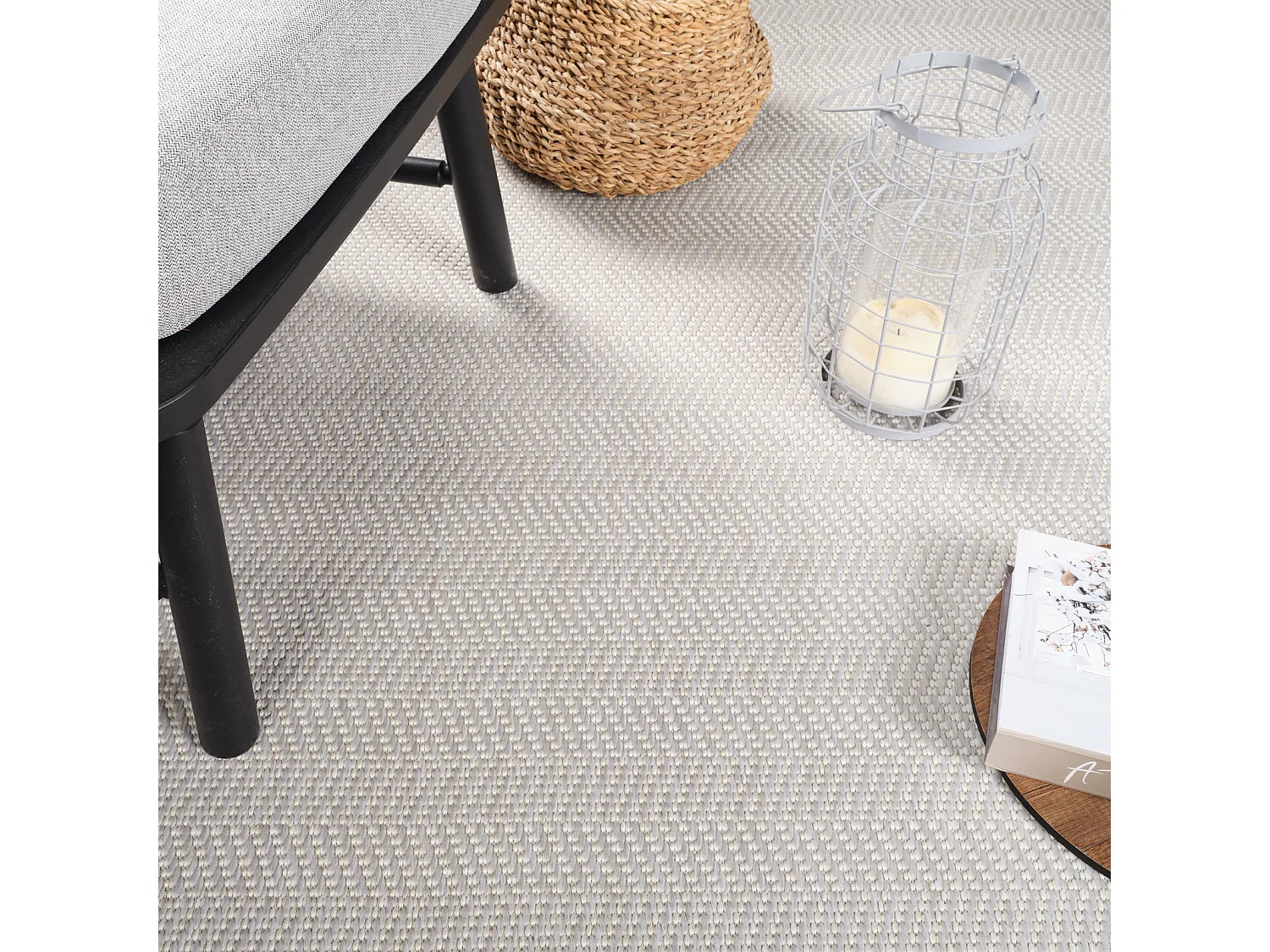 Alfombra Exterior/Interior - Gris/Marfil - 120x170cm - TONIE