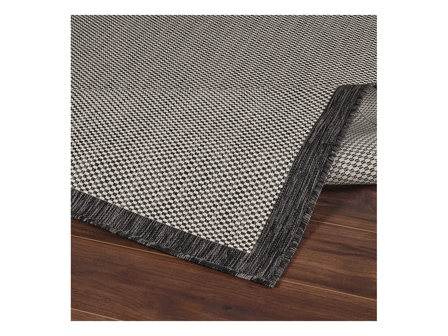 Buitenkleed - Balkon, Terras, Keuken Tapijt - Grijs/Ivoor - 160x213cm - KACEY