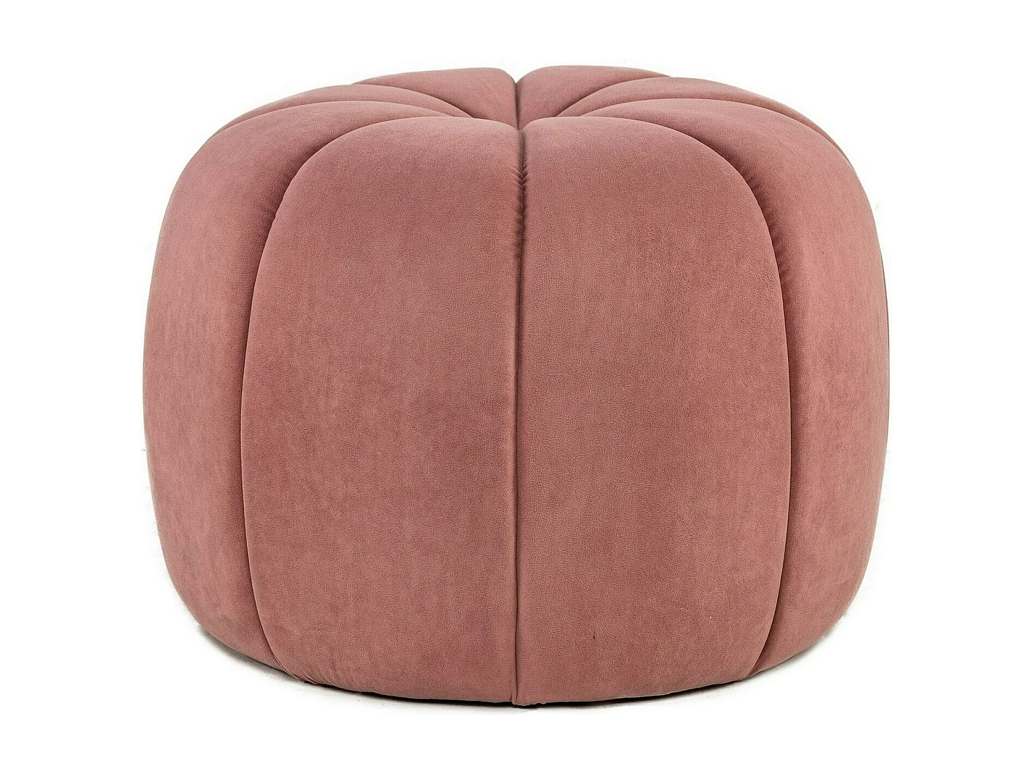 Pouf en velours rose avec rayures