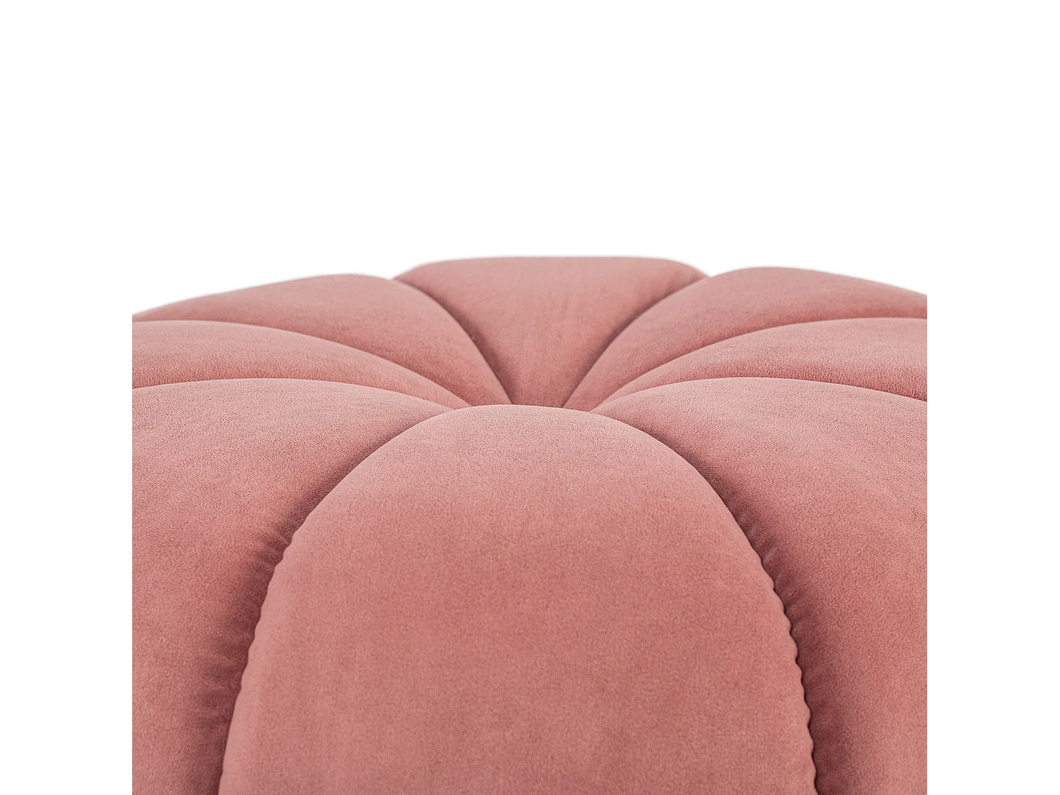 Pouf en velours rose avec rayures
