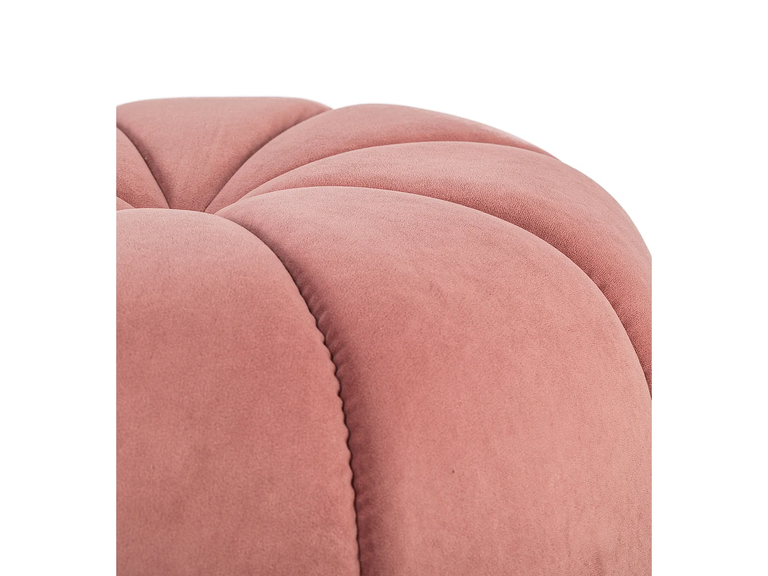 Pouf en velours rose avec rayures