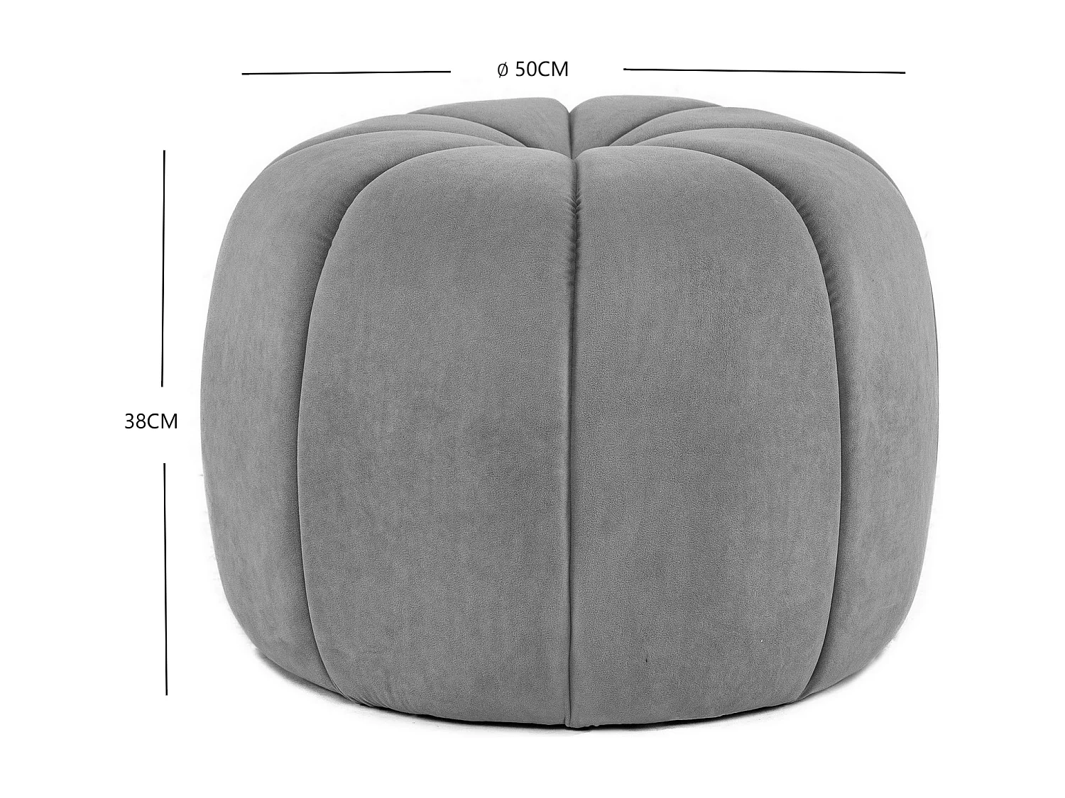 Pouf en velours rose avec rayures