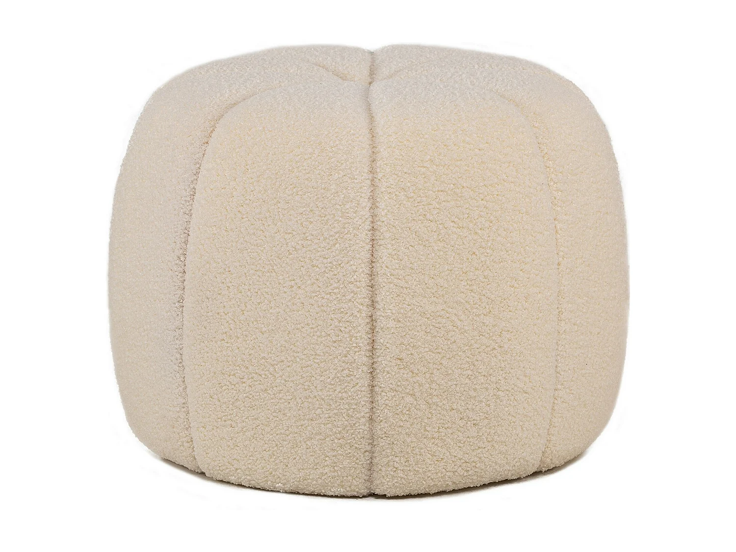 Pouf en bouclettes blanches avec rayures