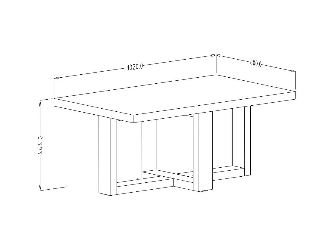 Mesa de centro design retangular coleção COXI Cor carvalho e preto