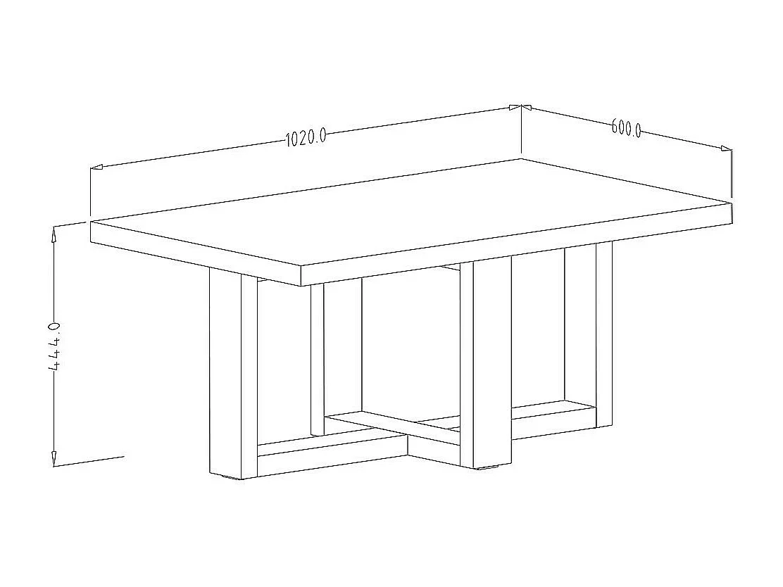 Table basse design rectangulaire collection COXI Coloris chêne et noir