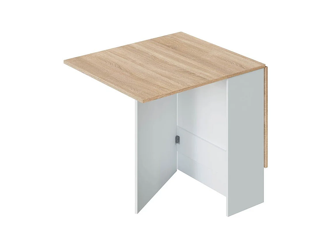 Mesa plegable blanca y madera clara - Al.78 cm - Fly
