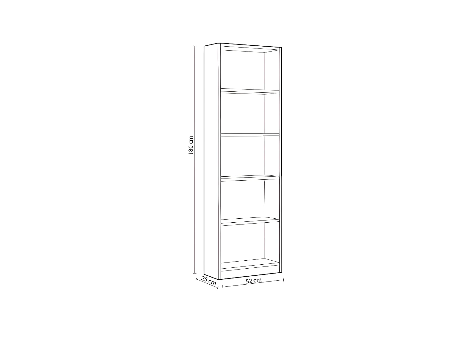 Estantería Kids  5 estantes verde 180x52x25 cm