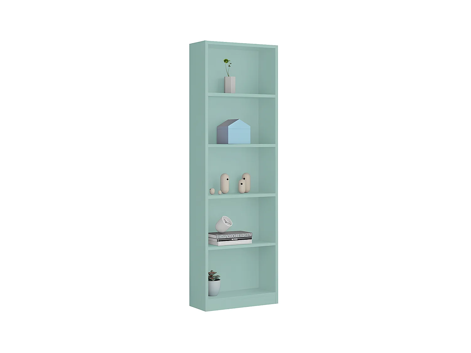 Bibliothèque pour enfants et adolescents I-Joy en mélamine verte 52 x 180 x 25 cm