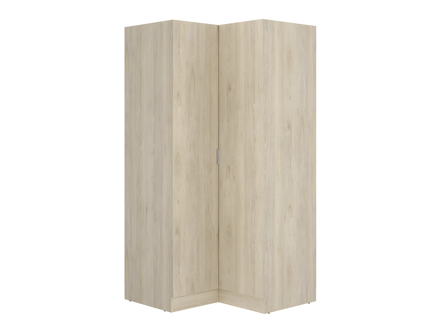 Armoire dressing d'angle en panneaux de particules mélaminés coloris chêne - Longueur 90.5 x Profondeur 92.5 x Hauteur 184.2 cm