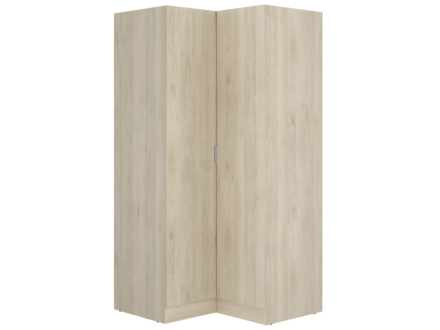 Armoire dressing d'angle en panneaux de particules mélaminés coloris chêne - Longueur 90.5 x Profondeur 92.5 x Hauteur 184.2 cm
