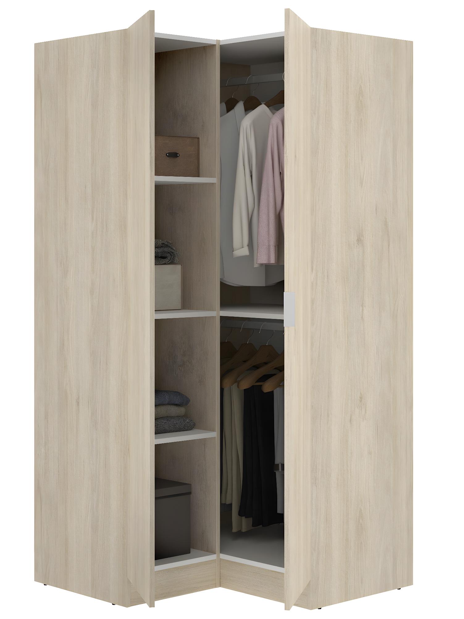 Armoire dressing angle imitation chêne EXTENSO L.1,5x1,91 compo 14