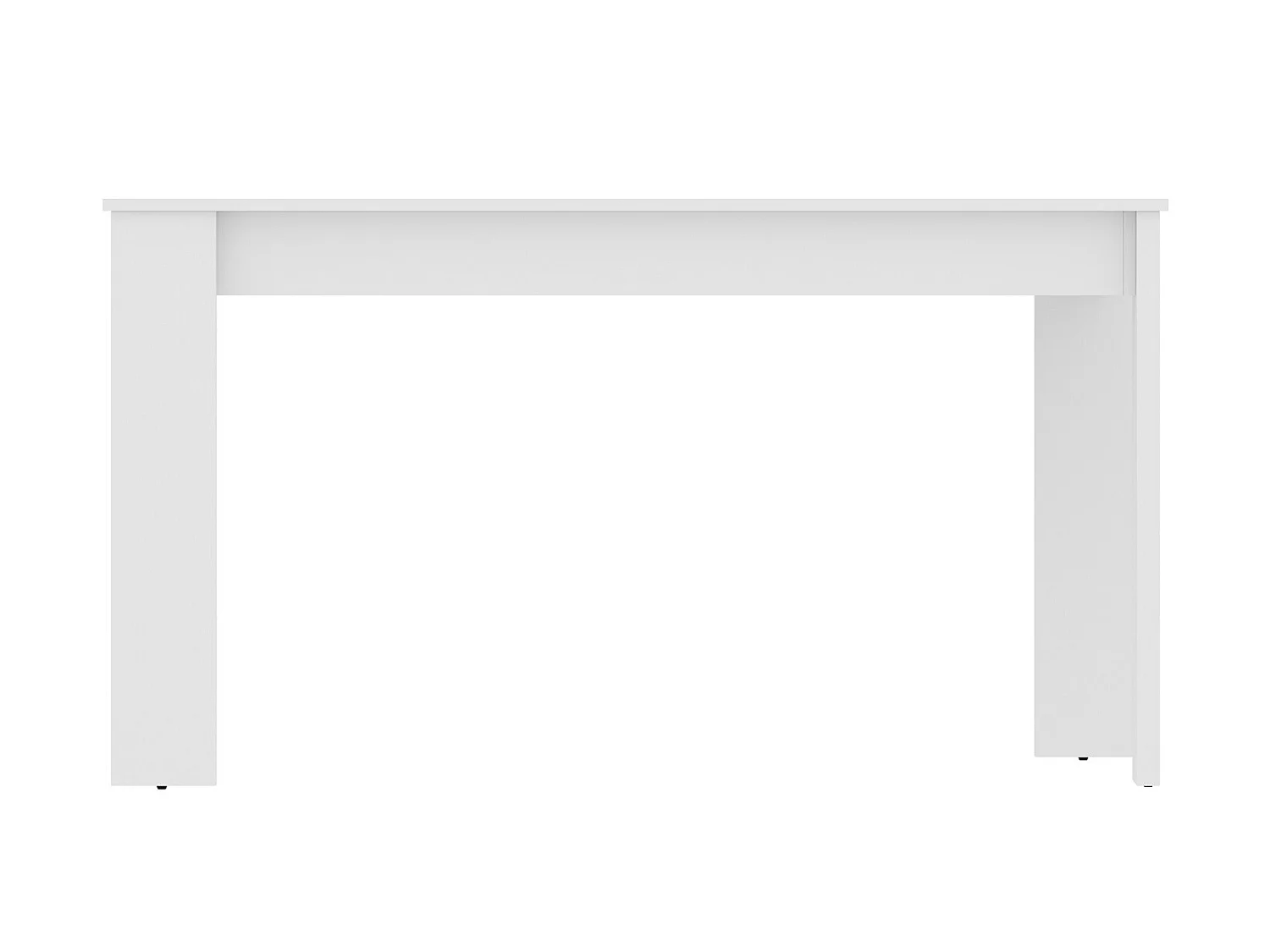 Table à manger rectangulaire en panneaux de particules mélaminés coloris blanc - Longueur 139 x Profondeur 81 x Hauteur 77 cm