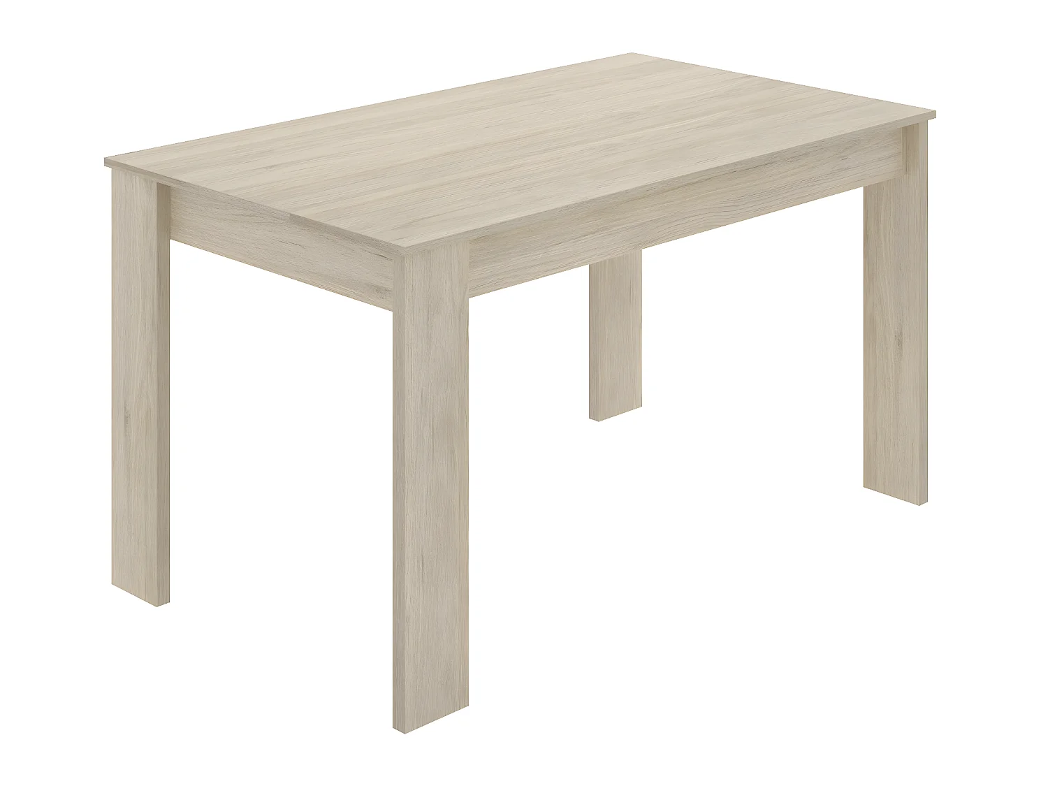 Table à manger rectangulaire en panneaux de particules mélaminés coloris naturel-Longueur 139 x Profondeur 81 x Hauteur 77 cm