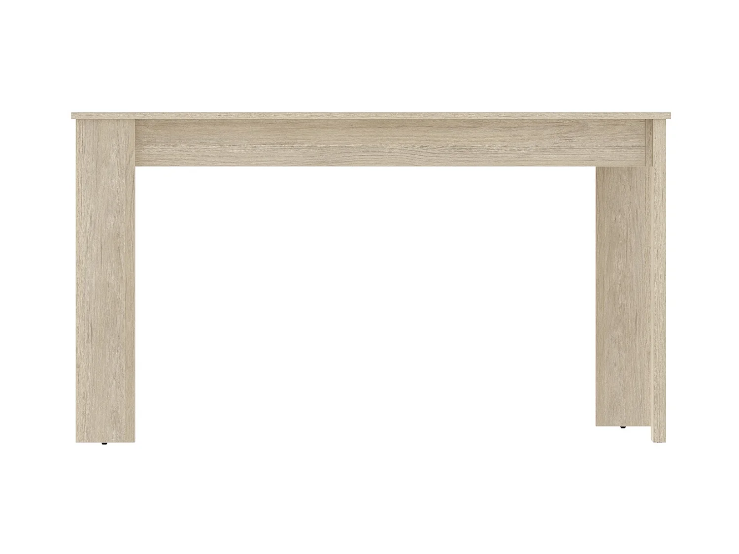 Table à manger rectangulaire en panneaux de particules mélaminés coloris naturel-Longueur 139 x Profondeur 81 x Hauteur 77 cm