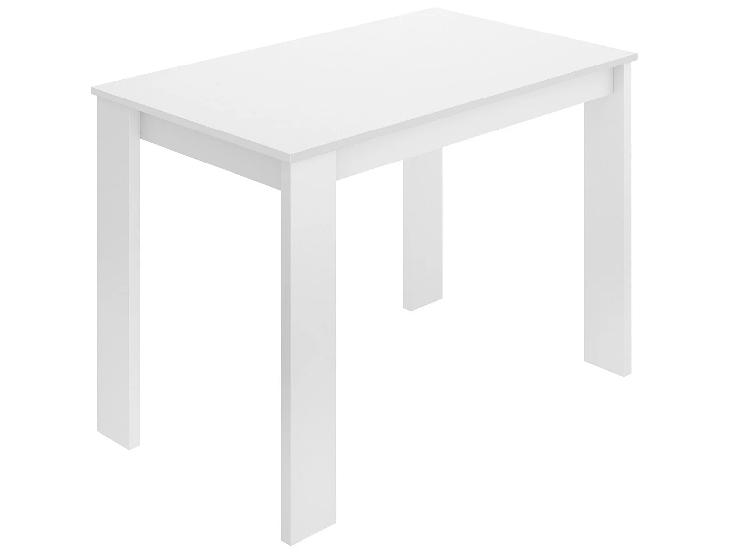 Table à manger rectangulaire en panneaux de particules mélaminés coloris blanc - Longueur 110 x Profondeur 67 x Hauteur 77 cm