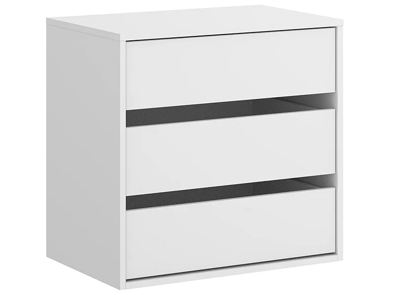 Commode à 3 tiroirs pour armoire coloris blanc - Longueur 60 x Profondeur 40 x Hauteur 60 cm