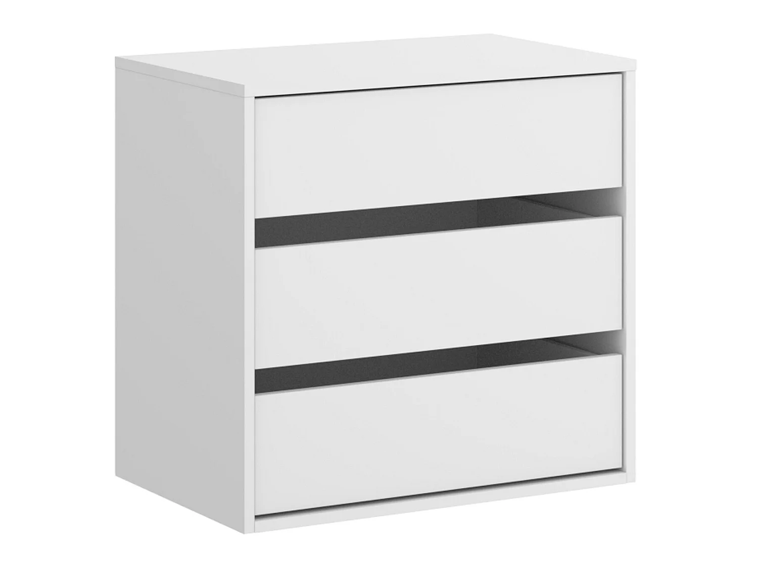 Commode à 3 tiroirs pour armoire coloris blanc - Longueur 60 x Profondeur 40 x Hauteur 60 cm