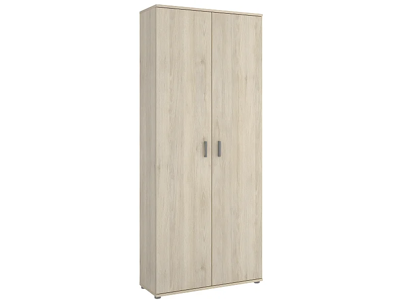 Armoire en panneaux de particules mélaminés coloris chêne naturel - Longueur 77.4 x Profondeur 35.3 x Hauteur 190.2 cm