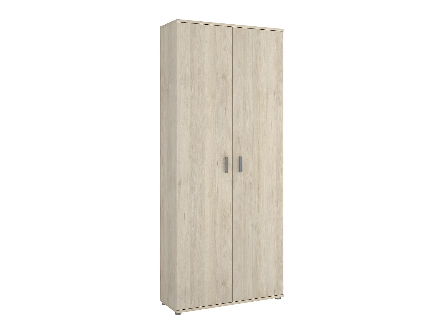 Armoire en panneaux de particules mélaminés coloris chêne naturel - Longueur 77.4 x Profondeur 35.3 x Hauteur 190.2 cm