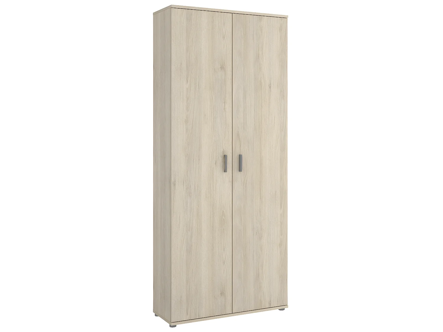 Armoire en panneaux de particules mélaminés coloris chêne naturel - Longueur 77.4 x Profondeur 35.3 x Hauteur 190.2 cm