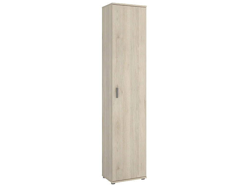 Armoire en panneaux de particules mélaminés coloris chêne naturel - Longueur 38.8 x Profondeur 35.3 x Hauteur 190.2 cm