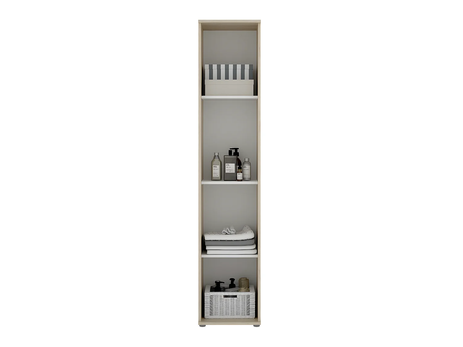 Armoire en panneaux de particules mélaminés coloris chêne naturel - Longueur 38.8 x Profondeur 35.3 x Hauteur 190.2 cm