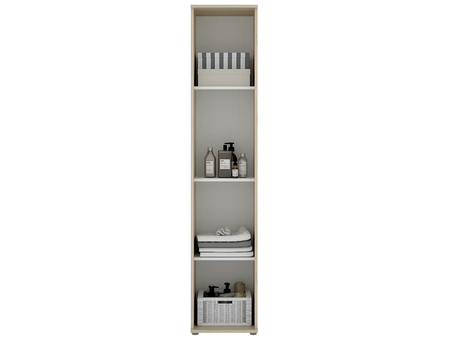 Armoire en panneaux de particules mélaminés coloris chêne naturel - Longueur 38.8 x Profondeur 35.3 x Hauteur 190.2 cm