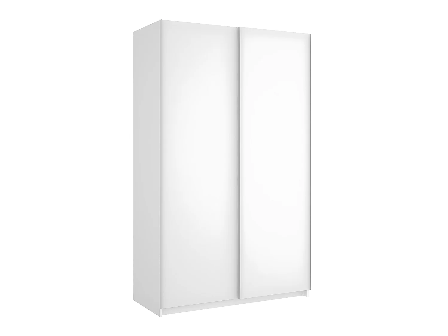 Armoire avec 2 portes coulissantes en panneau de particules mélaminés coloris blanc-Longueur 120 x Profondeur 58 x Hauteur 200cm